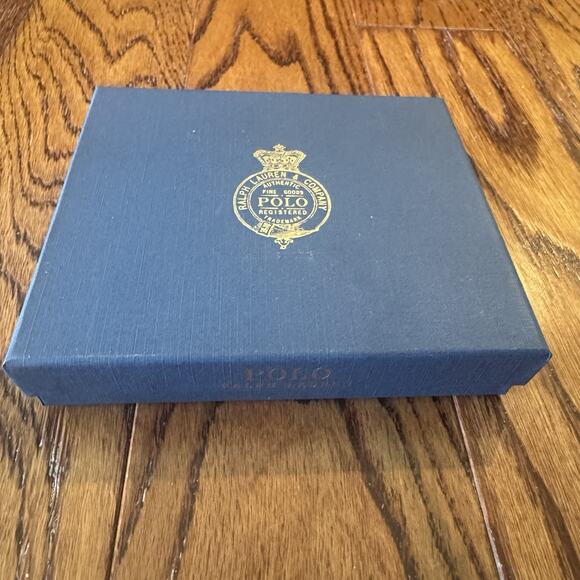 Polo Ralph Lauren Bifold Billfold Wallet Green Leather Preppy Bear Jacket - Picture 13 of 13